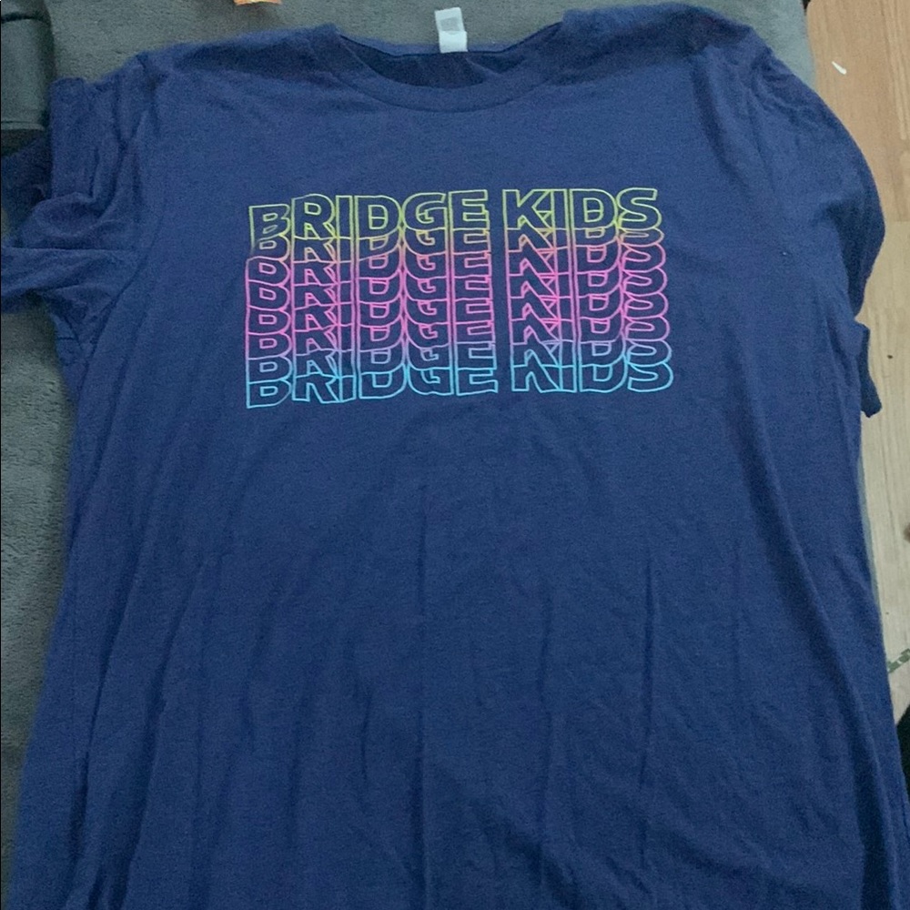 Bella Canvas Blue Short Sleeve Tee with Retro Gradient Design